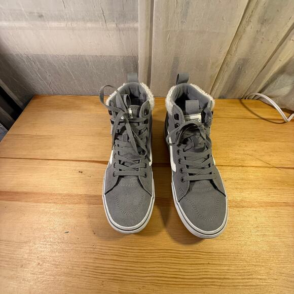 Vans Sk8-Hi MTE Gray Suede Sherpa Lined High Top Sneakers Women’s 8 - Picture 2 of 14